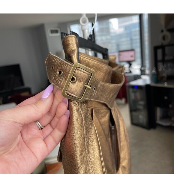 Brand new real leather gold metallic shorts!!! - Picture 2 of 4
